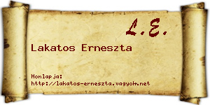 Lakatos Erneszta névjegykártya